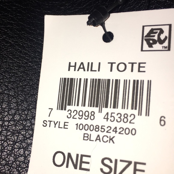 INC “HAILI TOTE”, BLACK FAUX LEATHER - Picture 15 of 15